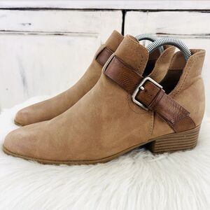 Wonderly Maeve Brown Vegan Leather Strappy Earthy Boho Ankle Boots Size 8M